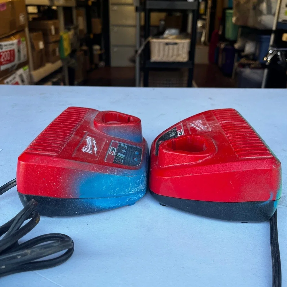 Lot of 2 Milwaukee 48-59-2401 Charger Battery M12 Red